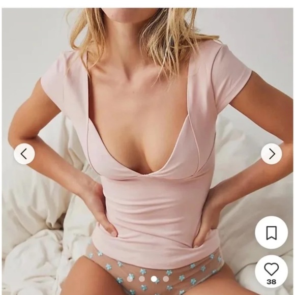 Free People Duo Corset  Cami Pink Top - Picture 1 of 6